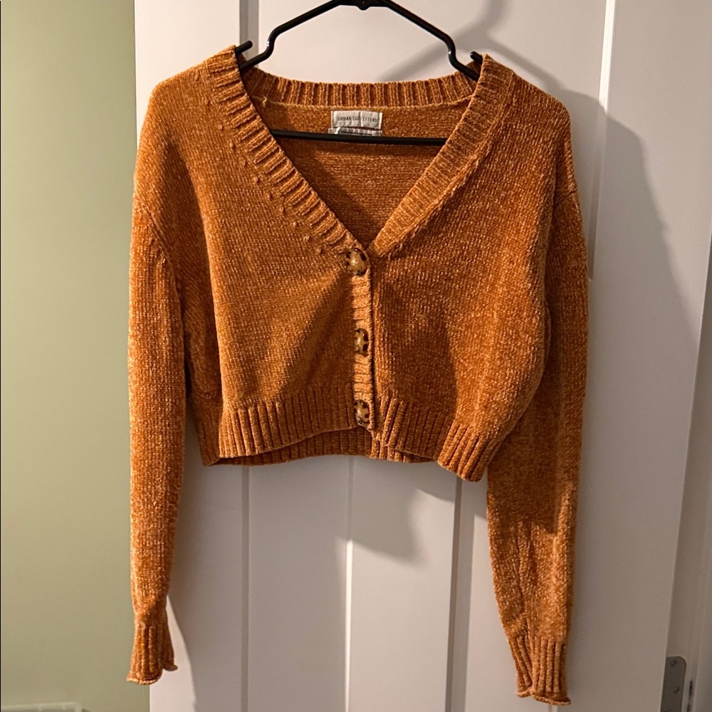 Urban Outfitters Burnt Orange Cropped Cardigan